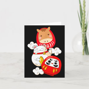 Kawaii Daruma Japanese New Year 2026 Year Of The H Card