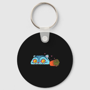 Kawaii Demon Cat Funny Anime Otaku Japanese Keychain