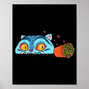 Kawaii Demon Cat Funny Anime Otaku Japanese  Poster