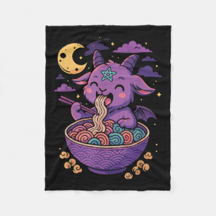 Kawaii Demon Ramen Noodles Goat Pentagram Pastel B Fleece Blanket