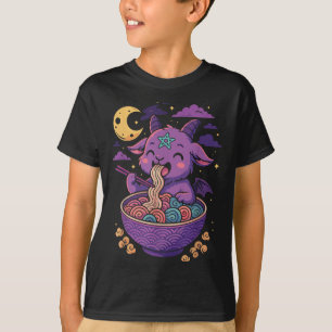 Kawaii Demon Ramen Noodles Goat Pentagram Pastel B T-Shirt