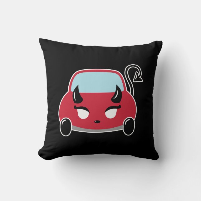 Kawaii Devil Car Throw Pillow (Front)