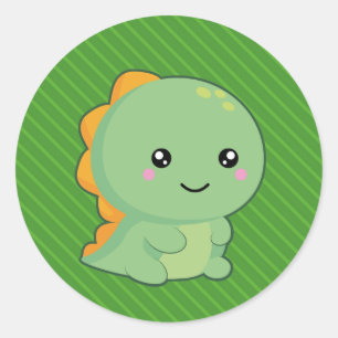 Kawaii Dinosaur Classic Round Sticker