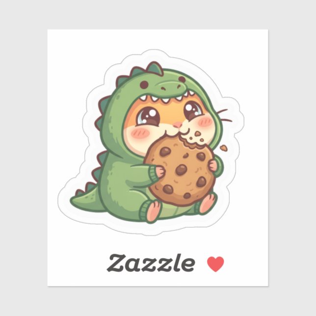 Kawaii Dinosaur Hamster Cookie Sticker (Sheet)