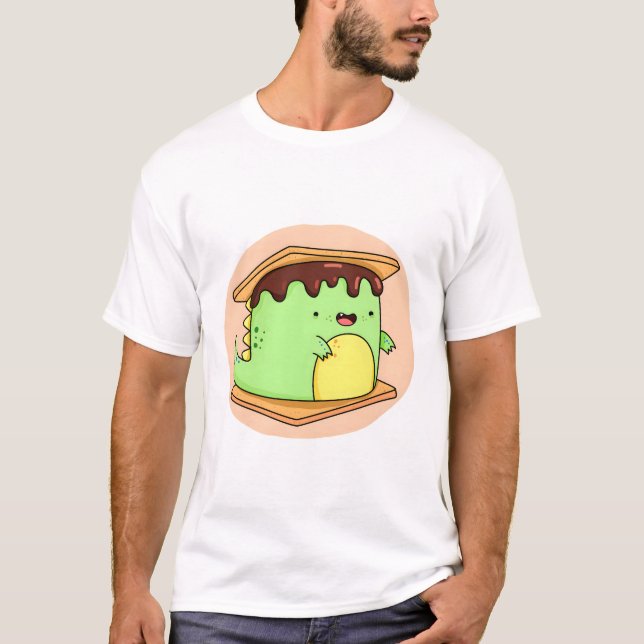 Kawaii DInosaur S'more T-Shirt (Front)