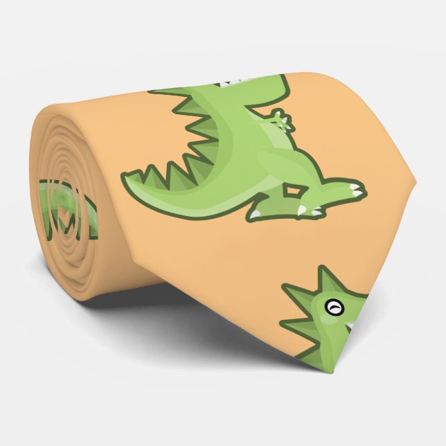 Kawaii Dinosaur Tie (Rolled)