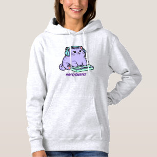Kawaii DJ Cat Cartoon Illustration Hoodie