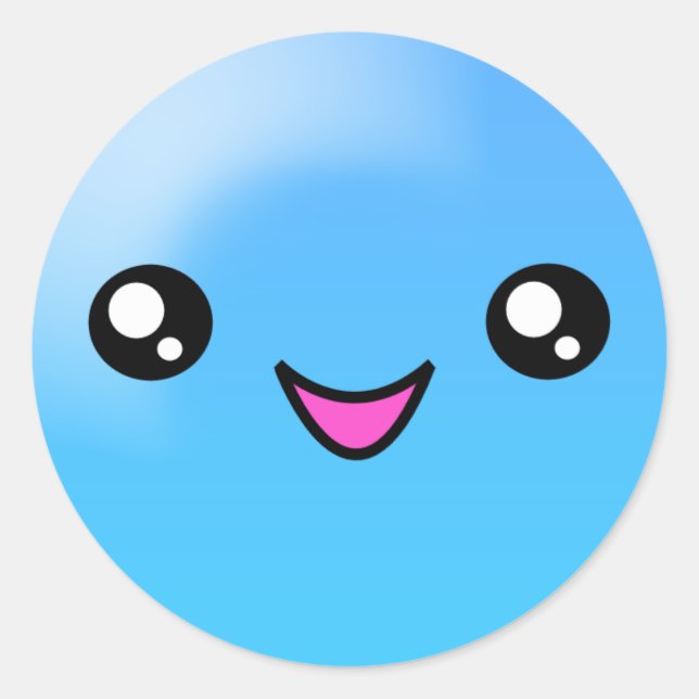Kawaii Dots de sucre Blueberry Happy Face Sticker (Devant)