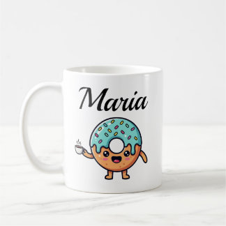 Kawaii Doughnut Coffee Lover Personalized Coffee Mug