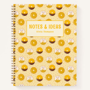 Kawaii Doughnut Pattern Personalized Spiral Notebo Notebook