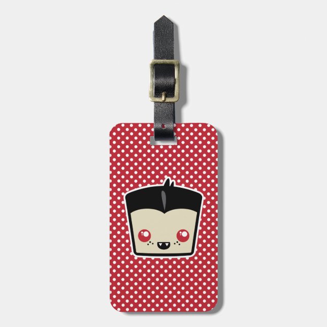 Kawaii Dracula Travel Luggage Tags (Front Vertical)