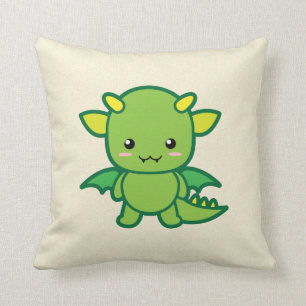 Kawaii Dragon Throw Pillow