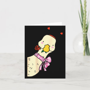 Kawaii Duck Rose Heart Bow Valentine Day Cute Anim Card