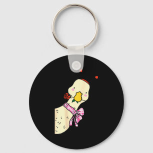 Kawaii Duck Rose Heart Bow Valentine Day Cute Anim Keychain