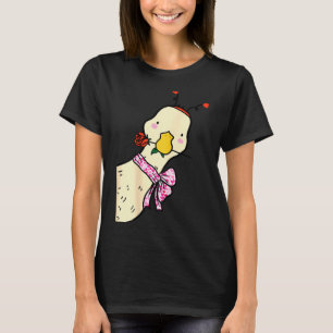 Kawaii Duck Rose Heart Bow Valentine Day Cute Anim T-Shirt