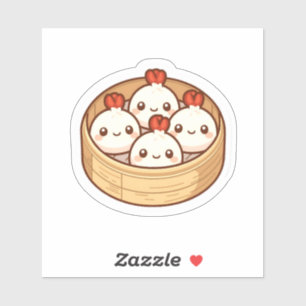 Kawaii Dumpling Bamboo Basket Art  