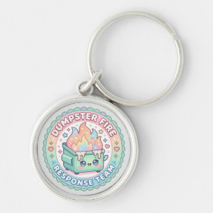 kawaii dumpster fire response team keychain