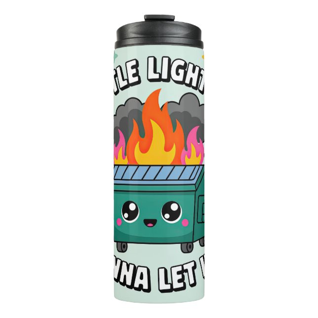 Kawaii Dumpster Fire Thermal Tumbler (Front)