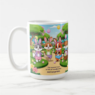 Kawaii Easter Adventure – Explorer Animals Coffee Mug