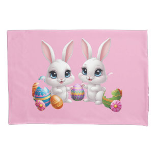  Kawaii Easter Bunny – Cute Big-Eyed Bunny Design Pillowcase