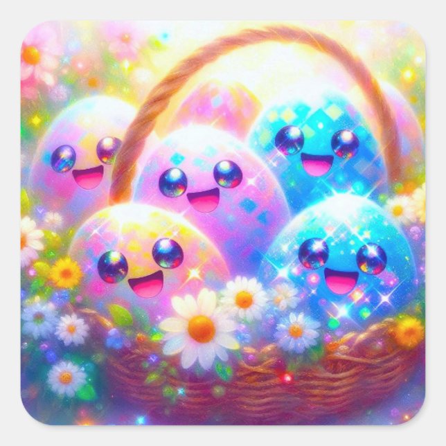 Kawaii Easter Egg Stickers (Devant)