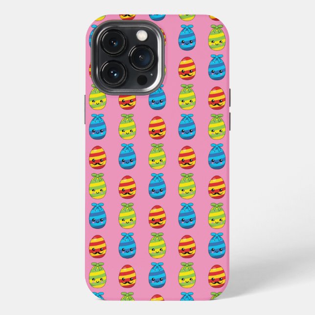Kawaii Easter Eggs with Ribbons iPhone Case (Back)