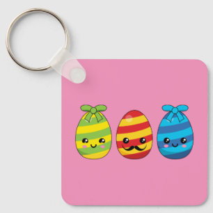 Kawaii Easter Eggs with Ribbons Keychain