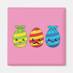 Kawaii Easter Eggs with Ribbons Magnet