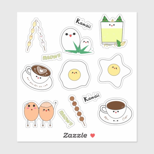 Kawaii Eggs & Coffee (Sheet)