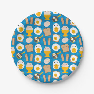 Kawaii Eggs For Breakfast Paper Plate