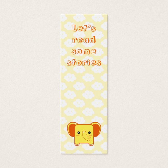 Kawaii elephant bookmark (Front)