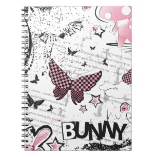 Kawaii emo Pink Bunny Notebook