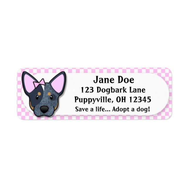 Kawaii En vichy rose bleu Heeler (Devant)