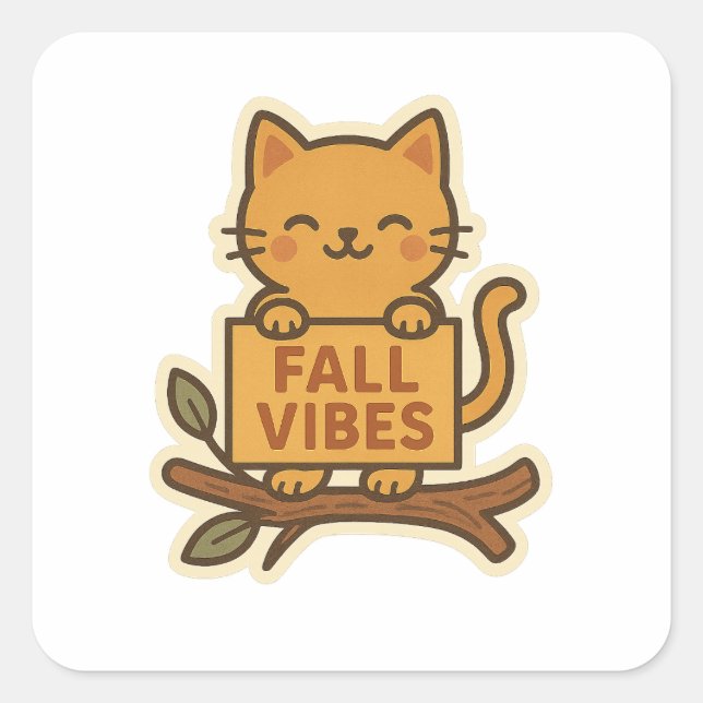 	Kawaii Fall Cats Retro Autumn Stickers  (Front)