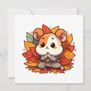 Kawaii fall hamster yoga