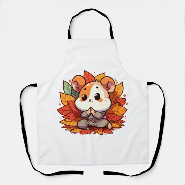 Kawaii fall hamster yoga apron (Front)