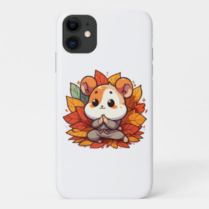 Kawaii fall hamster yoga iPhone 11 case