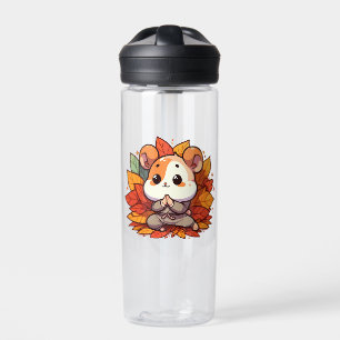Kawaii fall hamster yoga water bottle