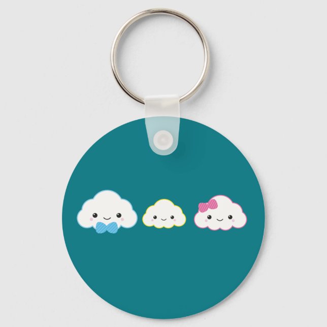 Kawaii Family Cloud Keychain (Front)