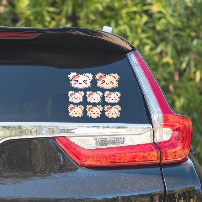 Kawaii Family Cute Sticker Pack (Car Side)