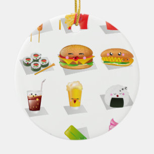 kawaii fast food ceramic ornament