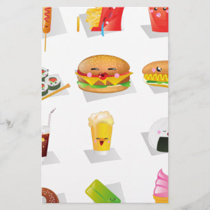 kawaii fast food stationery
