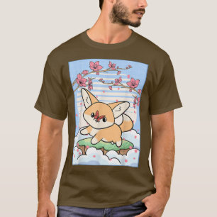 Kawaii Fennec Fo Cherry Blossom Japanese Aesthetic T-Shirt