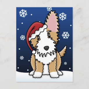 Kawaii fil portugais Podengo carte postale de Noël