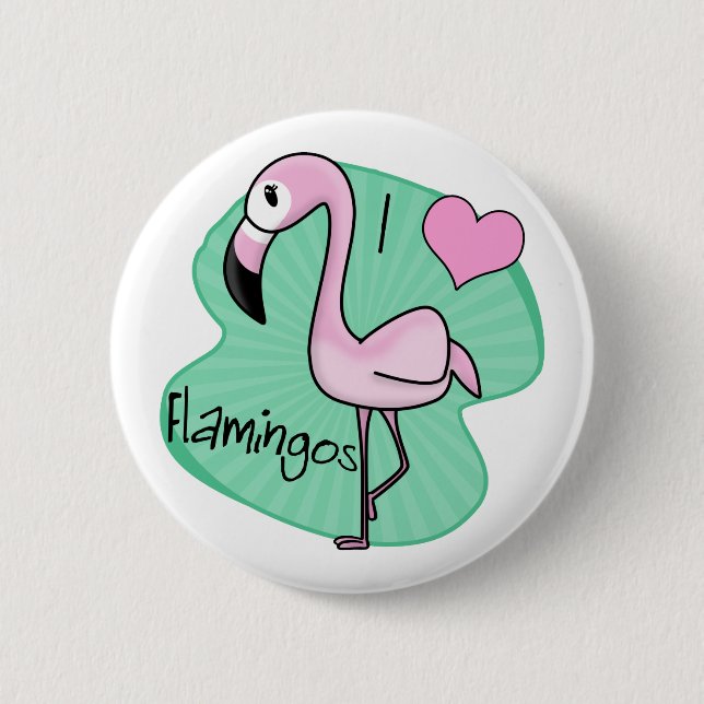 Kawaii Flamingo Gifts 2 Inch Round Button (Front)
