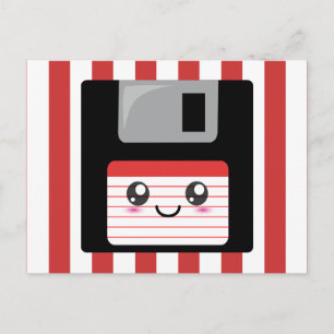 Kawaii Floppy Disc Postcard