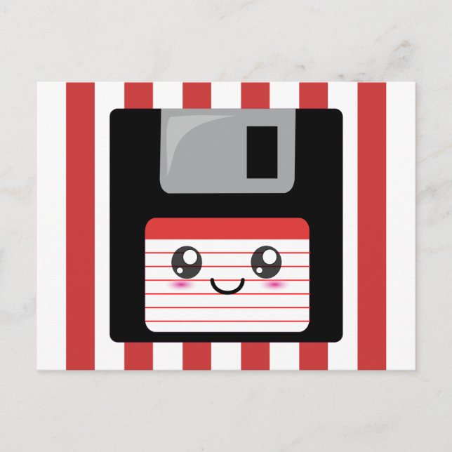 Kawaii Floppy Disc Postcard (Front)