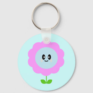 KAWAII FLOWER CUTE PINK BLUE KEYCHAIN