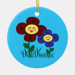 Kawaii Flowers Ceramic Ornament