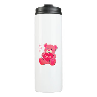 Kawaii Fluffy Animal Pink Thermal Tumbler